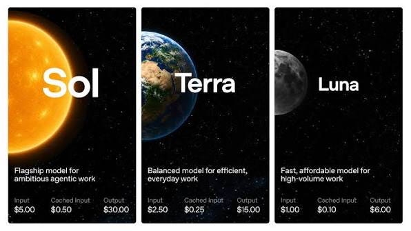OpenAI sol, terra 및 luna 모델