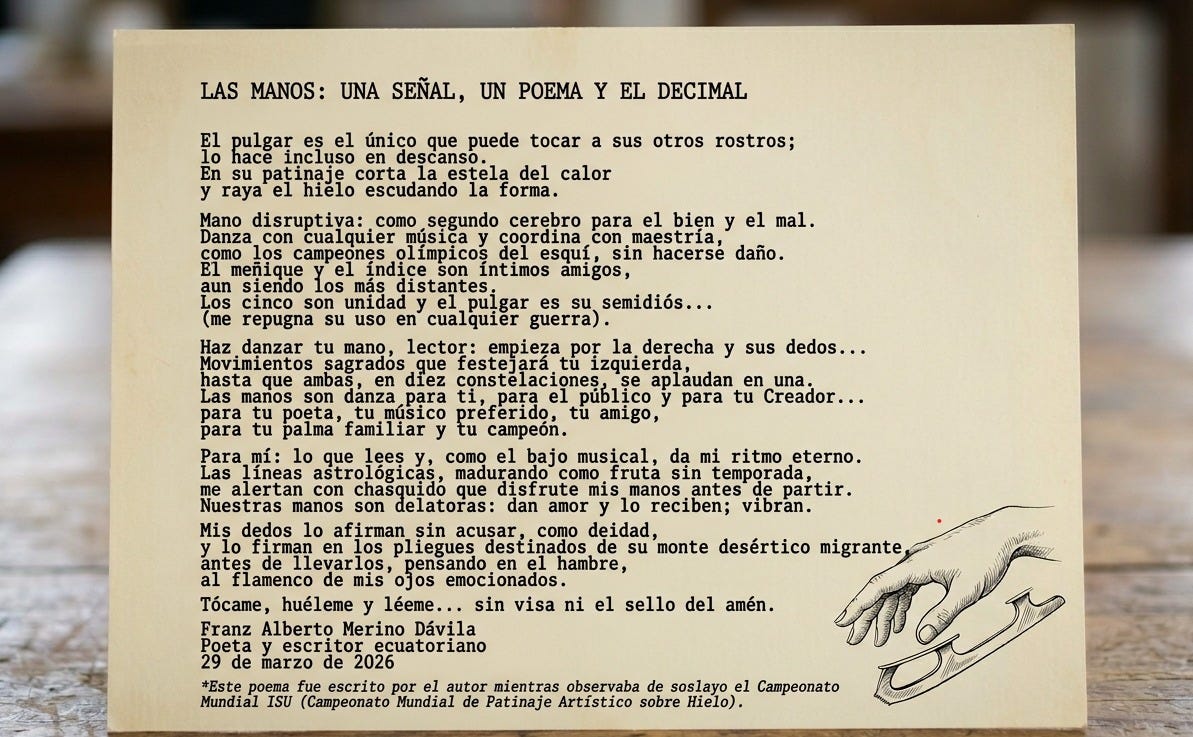 LAS MANOS: UNA SEÑAL, UN POEMA Y EL DECIMAL