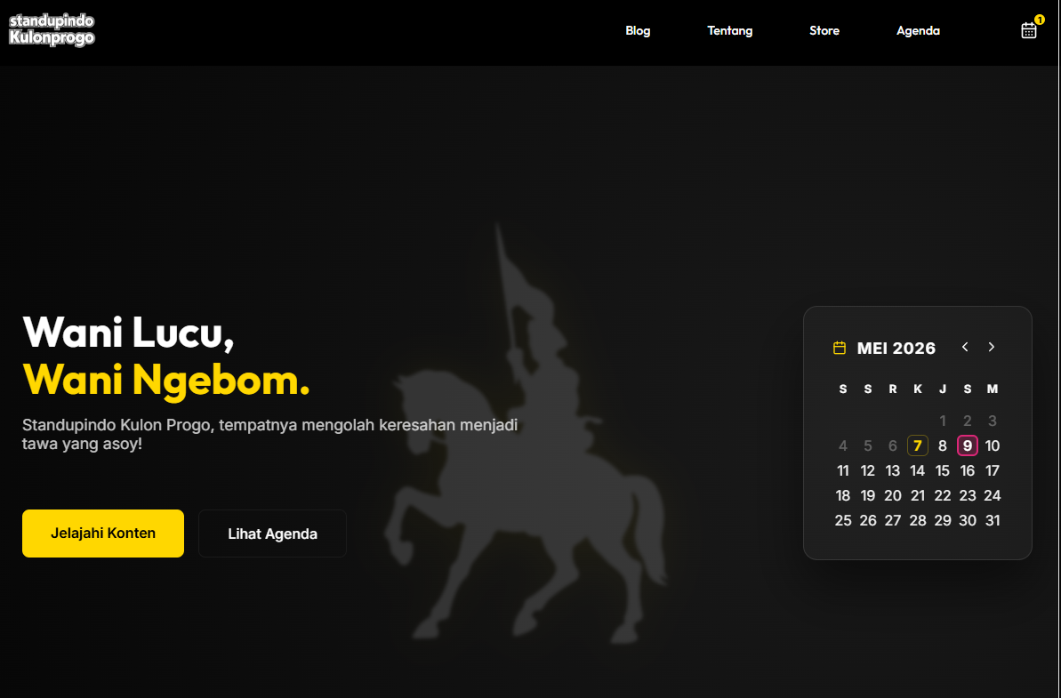 Saya Membuatkan Website untuk Komunitas Standup Comedy Kulon Progo, Yogyakarta