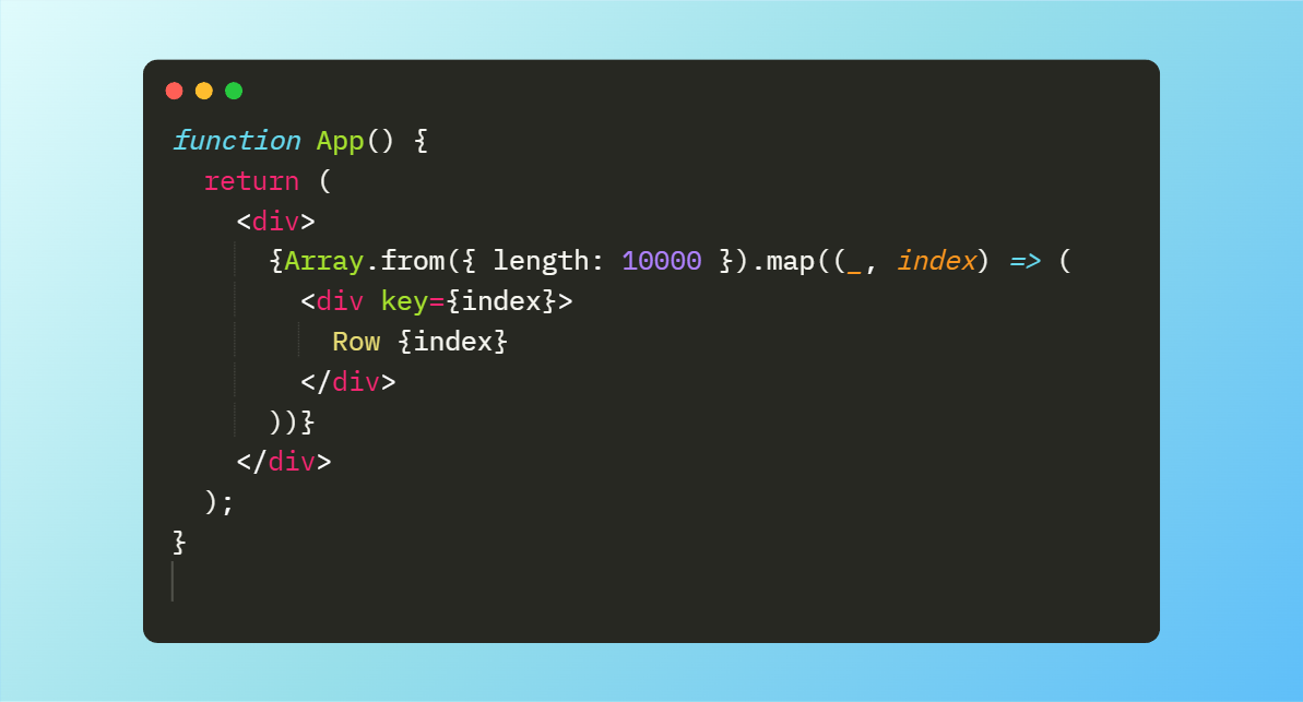 Rendering 10,000 items without killing your React app