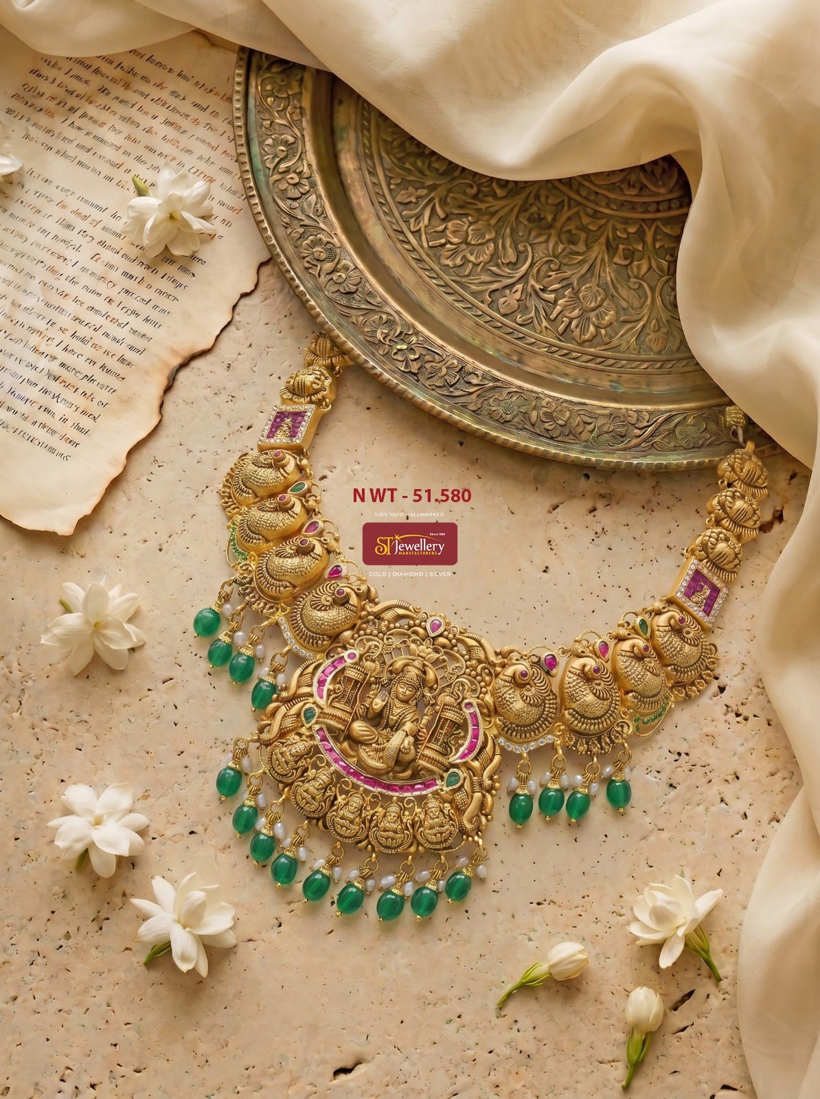 Antique Temple Gold Necklace with Lakshmi Pendant: A Masterpiece of South Indian Heritage