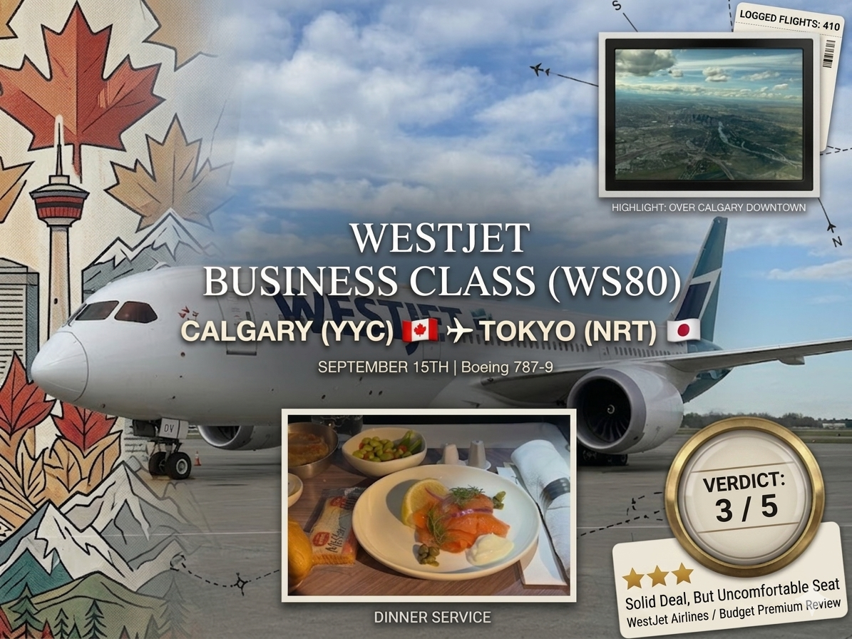 ✈️ [Flight Record] WestJet WS80 Business Class: Is a $950 Transpacific Lie-Flat Worth It?