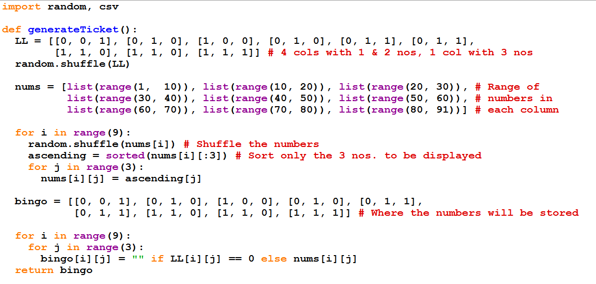 Make a bingo game| python programming☦️ Desperte seu paladar com as ...