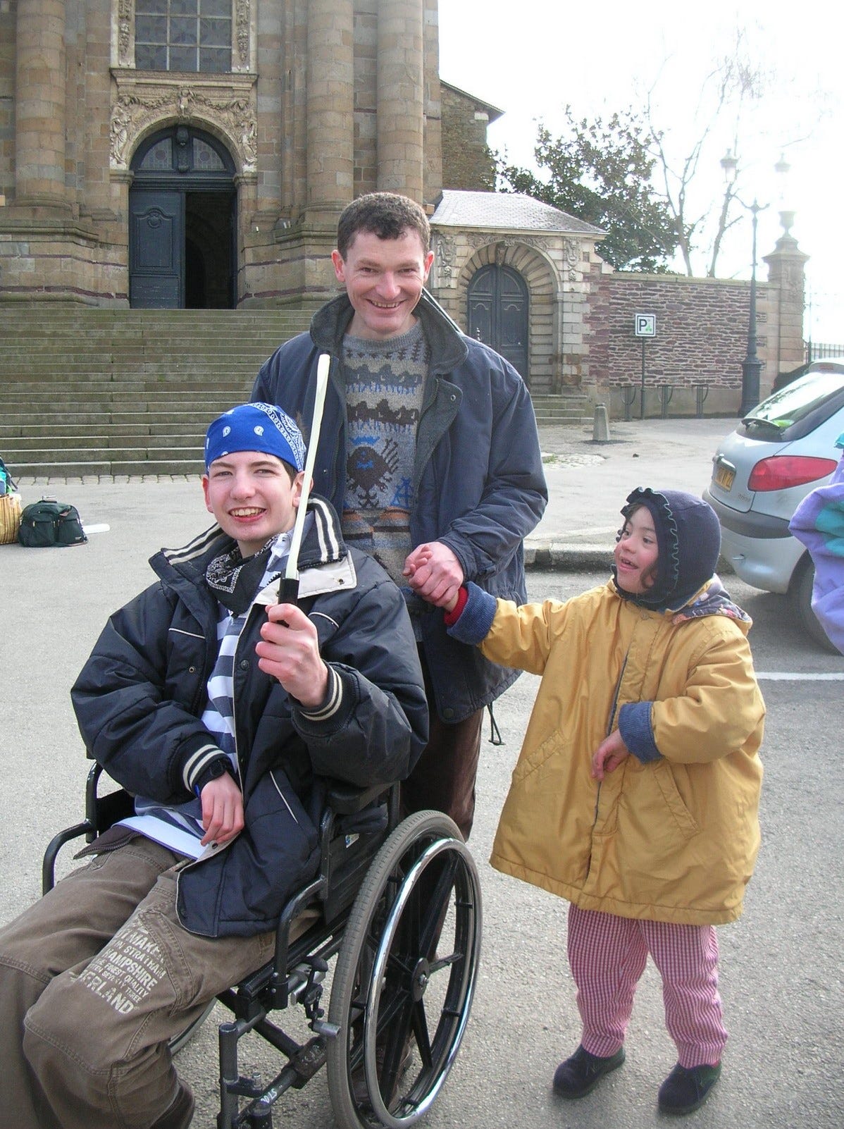 Photo taken at a parish church (Église Notre-Dame-en-Saint-Melaine de Rennes) in Rennes in 2006. While still with the army, Fr Dominique volunteered with a Catholic association (A Bras Ouverts) when he would accompany children with special needs to mass and took them for outings.