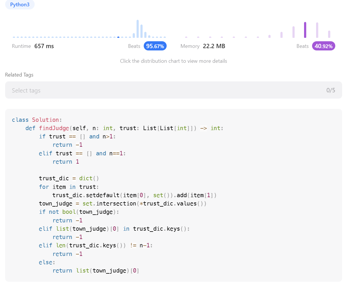 leecode ex43. 997. Find the Town Judge | by leoBlackTea | Medium