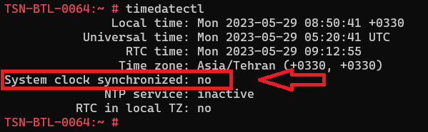 System clock synchronized: no | Medium