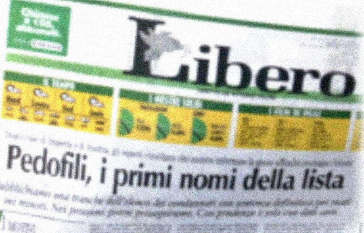 Pedofili, la lista della vergogna, by Simone Ramella