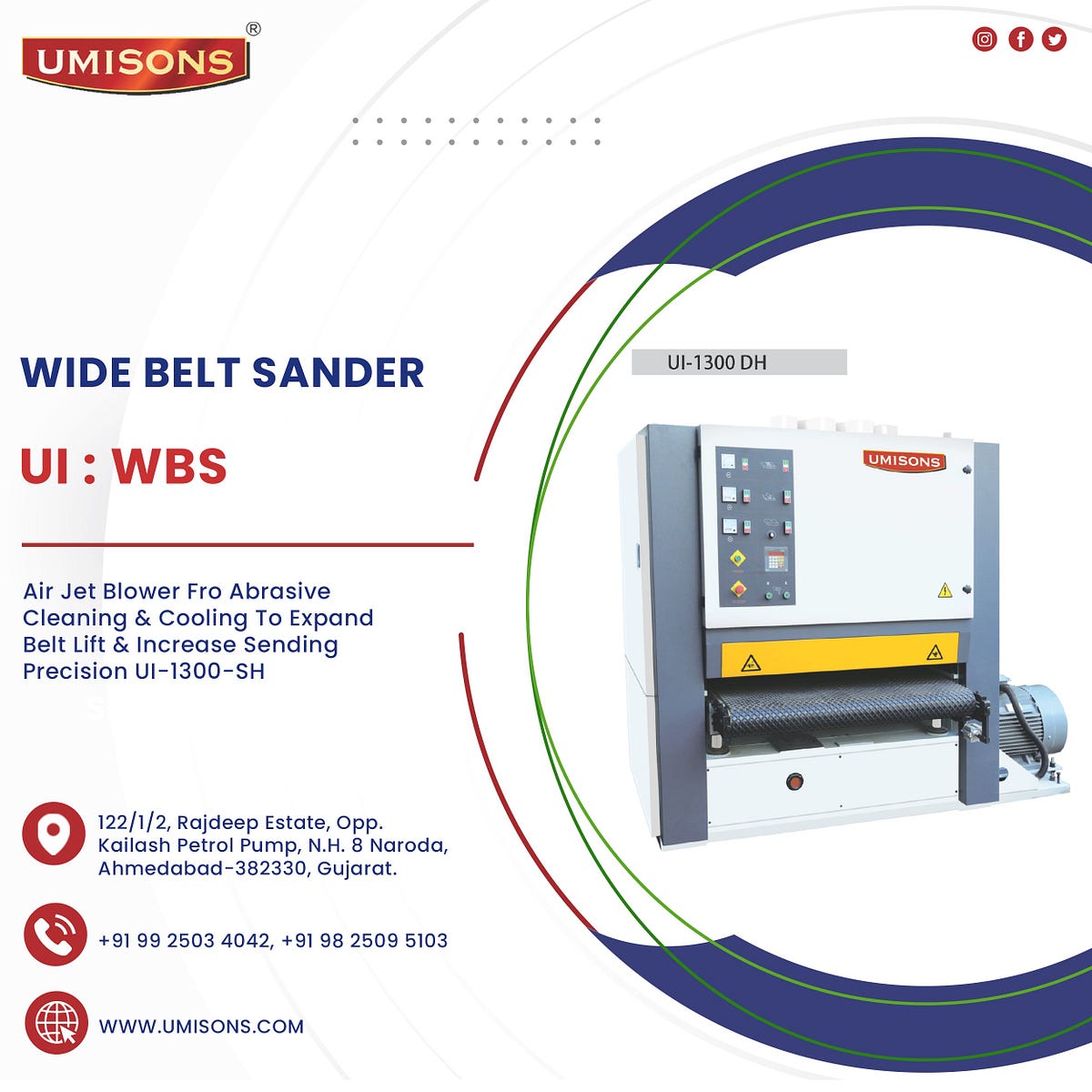 Wide Belt Sander Machine Manufacturer & Supplier in Ahmedabad Umisons