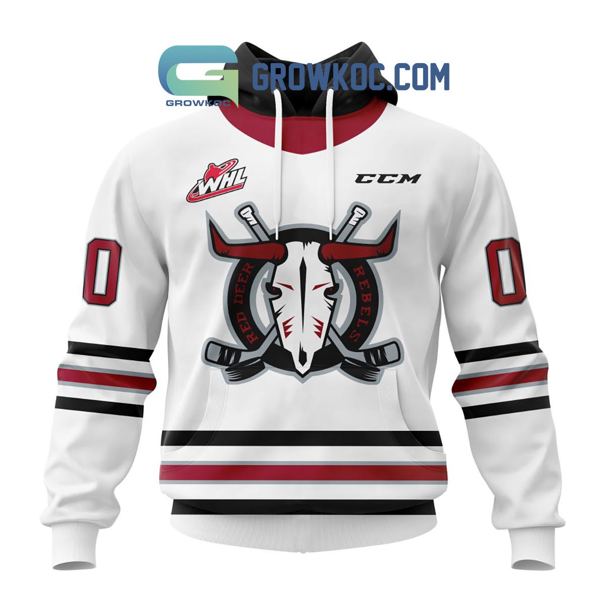Red Deer Rebels Away Jersey Personalized Hoodie Shirt | by Growkoc Shop ...