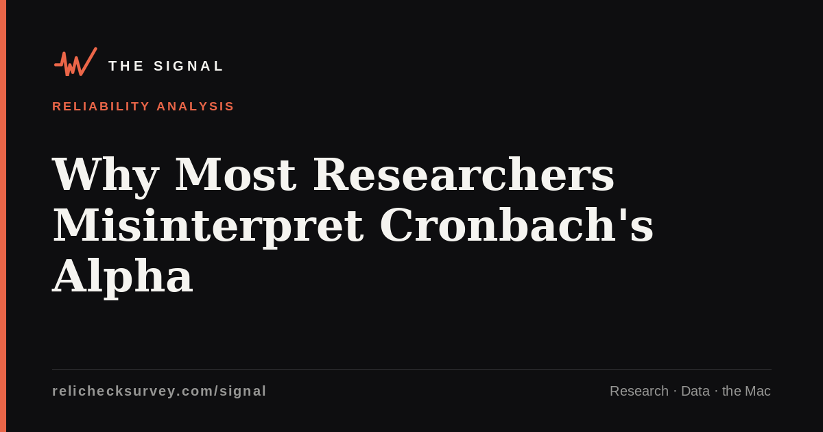 Why Most Researchers Misinterpret Cronbach’s Alpha