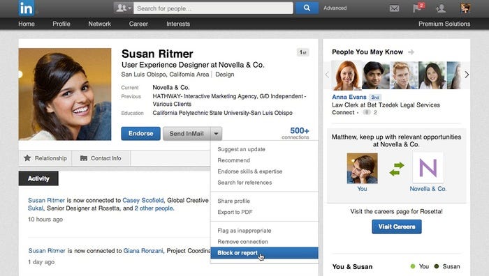 You Can Finally Block People on LinkedIn — The Bold Italic — San Francisco