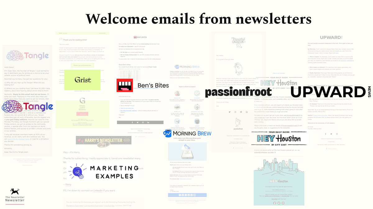 The newsletter Welcome email guide.