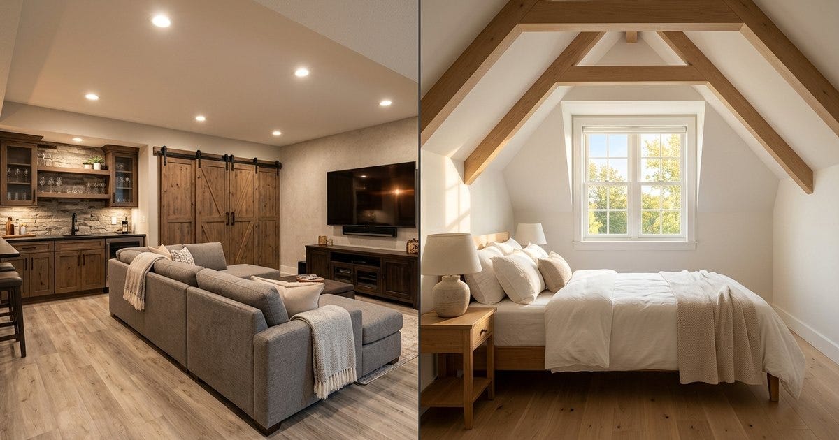 Basement Finish vs Attic Conversion — Which Has Better ROI Per Dollar in 2026?