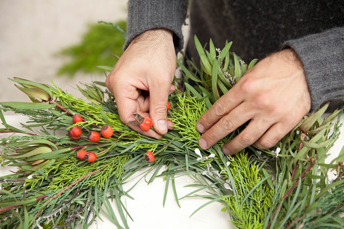 Image of: How to Make a Holiday Wreath Using Plants from Your Yard — The Bold Italic — San Francisco