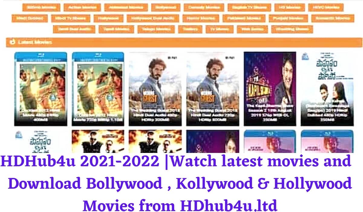 HDHub4u 2021–2022 |Watch latest movies and Download Bollywood , Kollywood & Hollywood Movies from…