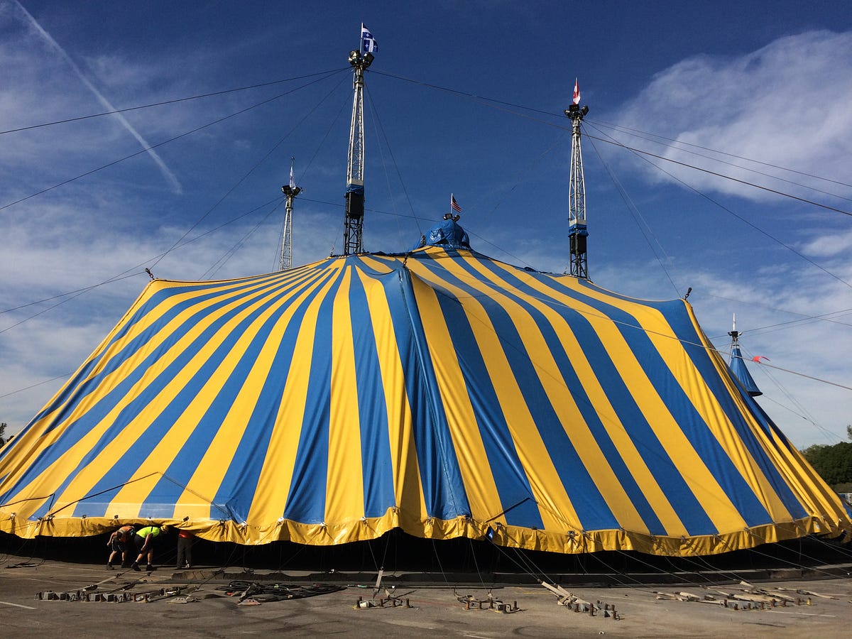 Cirque du Soleil Kurios tent rising at Dodger Stadium | by Jon Weisman |  Dodger Insider