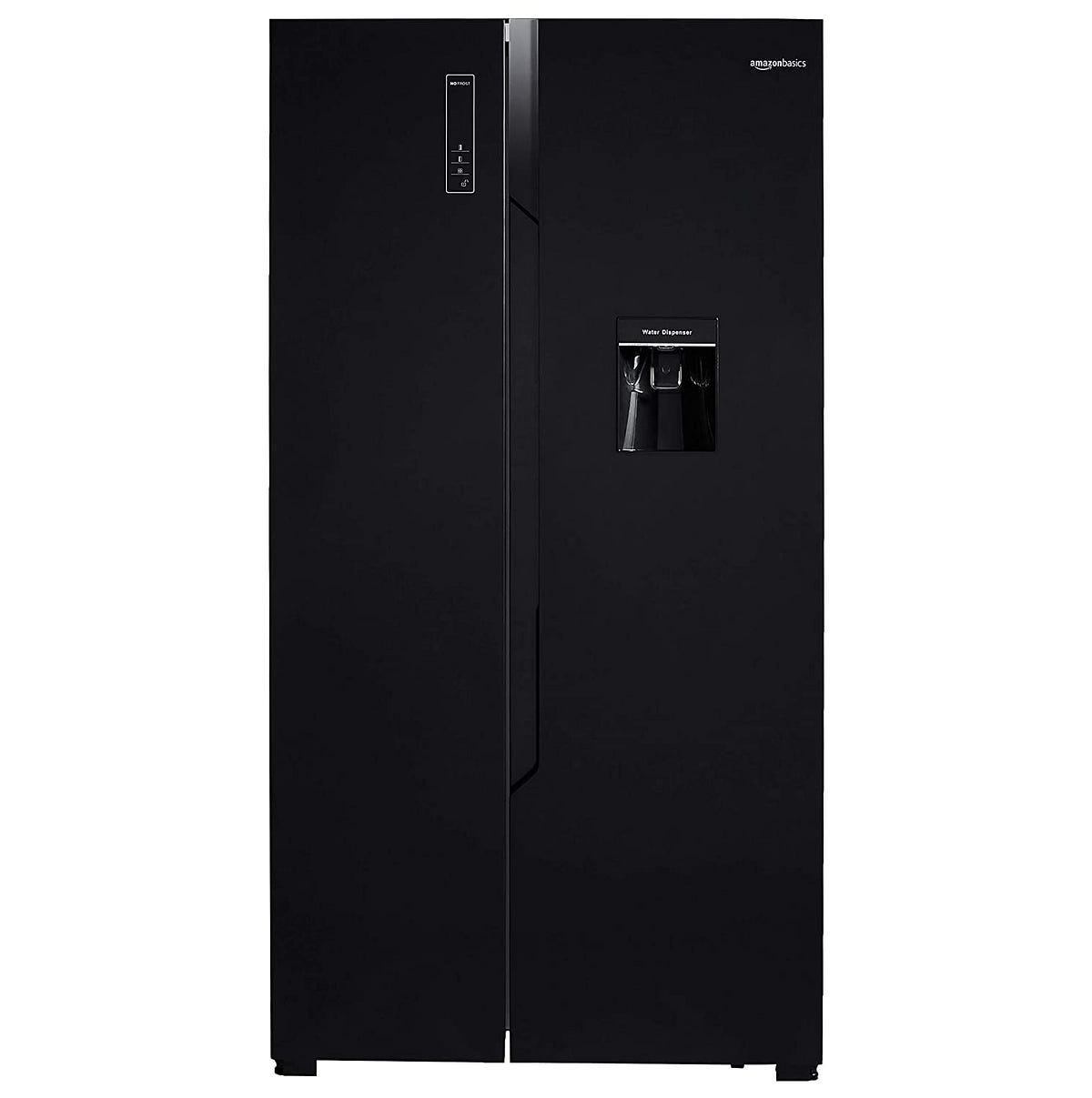 AmazonBasics 564 L SidebySide Door Refrigerator (Black Glass Door