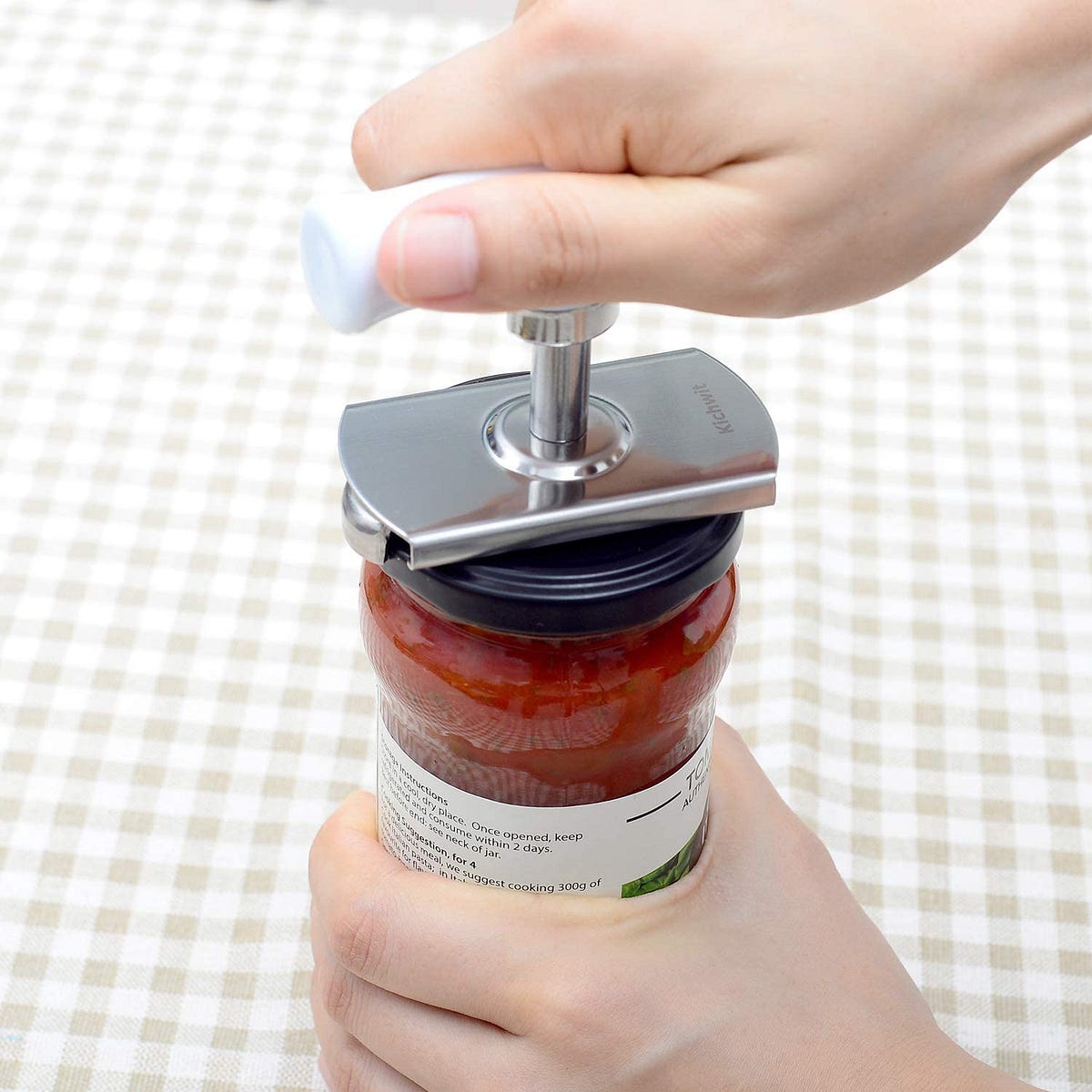 Life hack to open stiff jar lids — Kichwit Jar Opener from Amazon by
