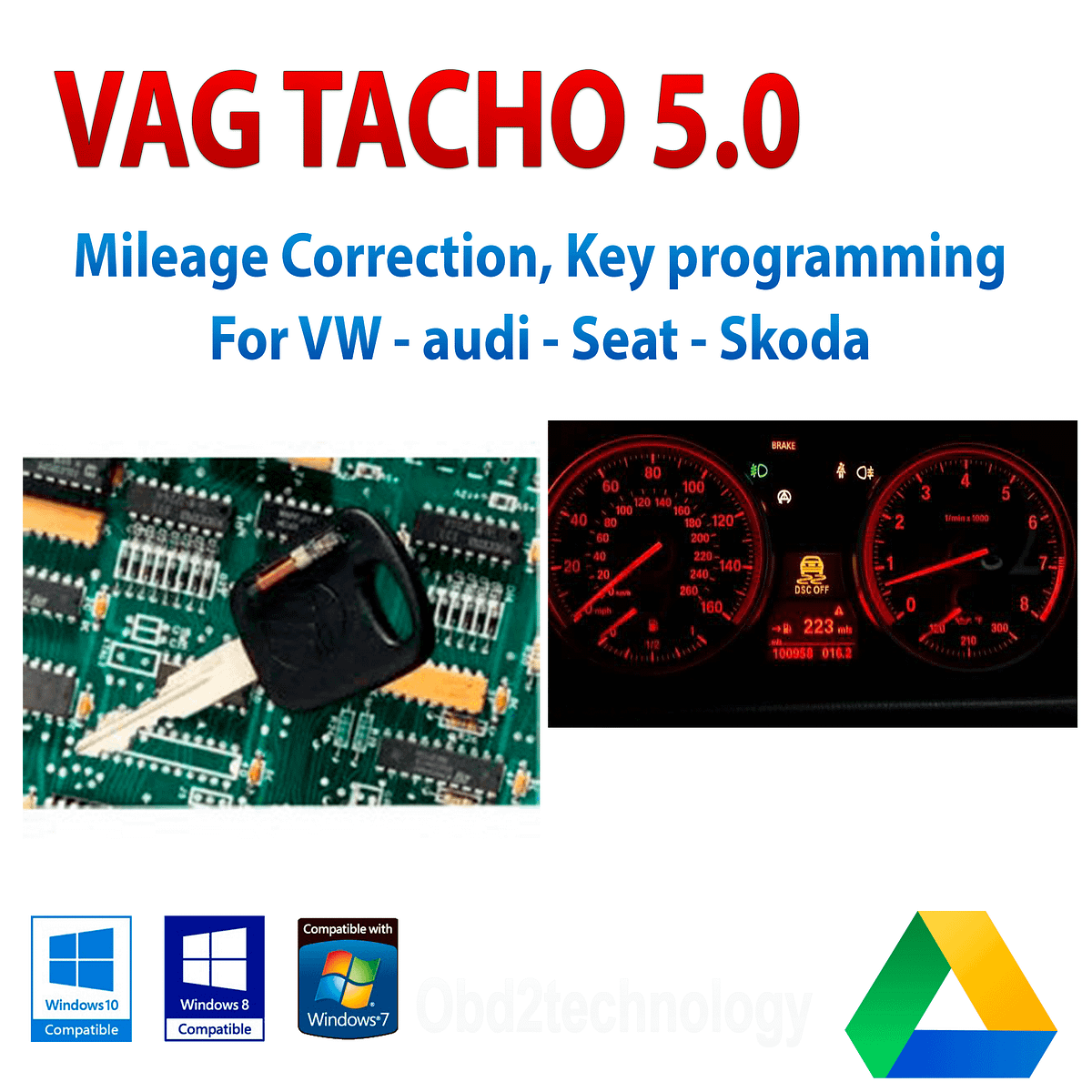 Vag Tacho 5.0 mileage repair software Ecu Bsi Airbag 2018 version by