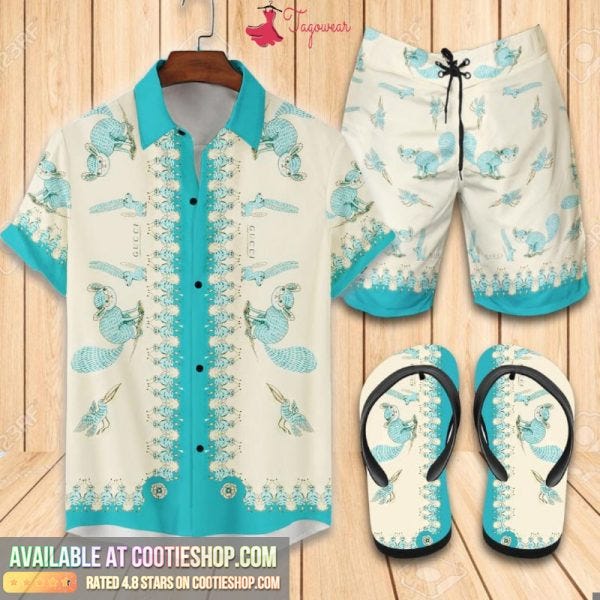 Louis Vuitton Blue 2022 Combo Hawaiian Shirt Beach Shorts And Flip Flop