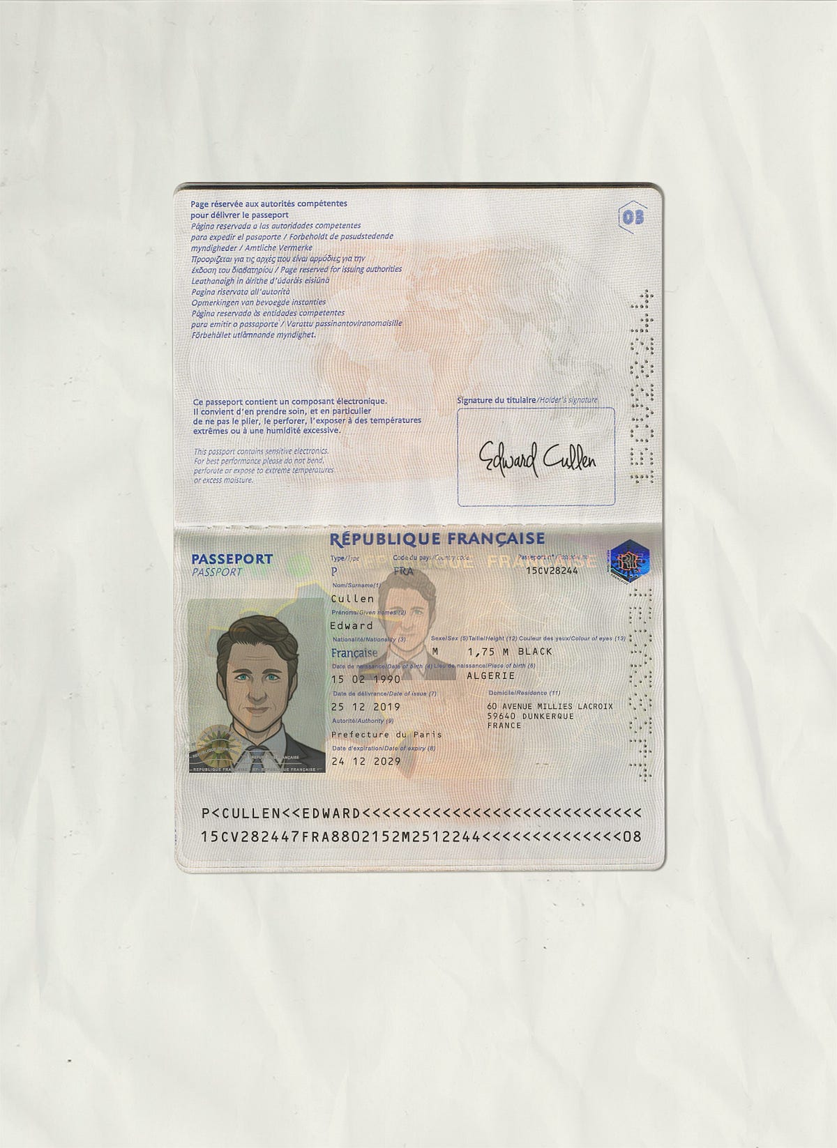 Authentic France PSD Passport Template - Editabledocscom - Medium