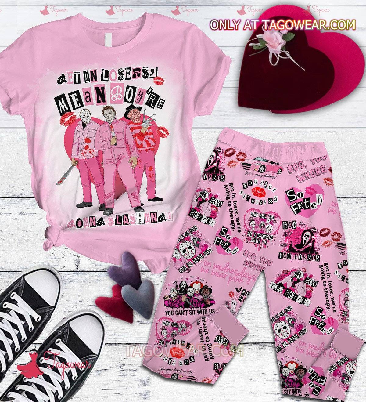 Horror Characters Get In Losers Mean Boy re Going Slashing Pajamas Set Embrace the Thrills in Style by Tagowear Shop Medium