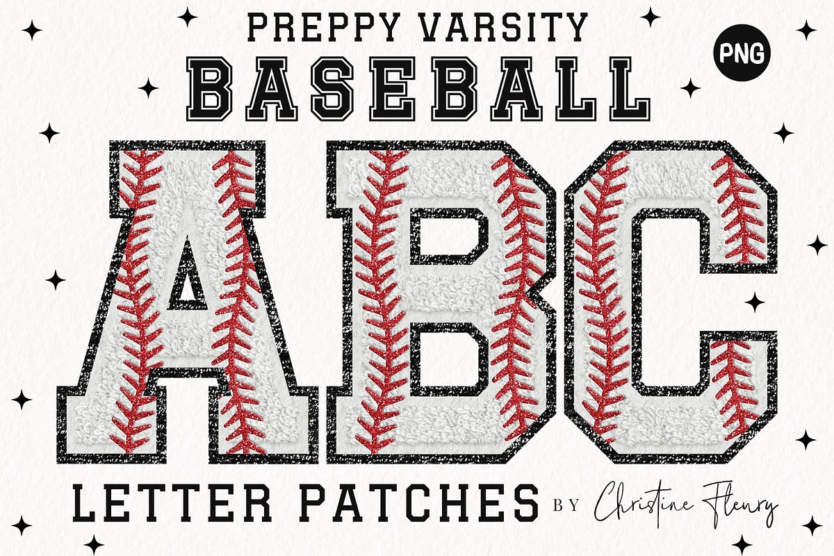 Baseball Chenille Letter Patches PNG (Craft Graphics) | by Techtess ...