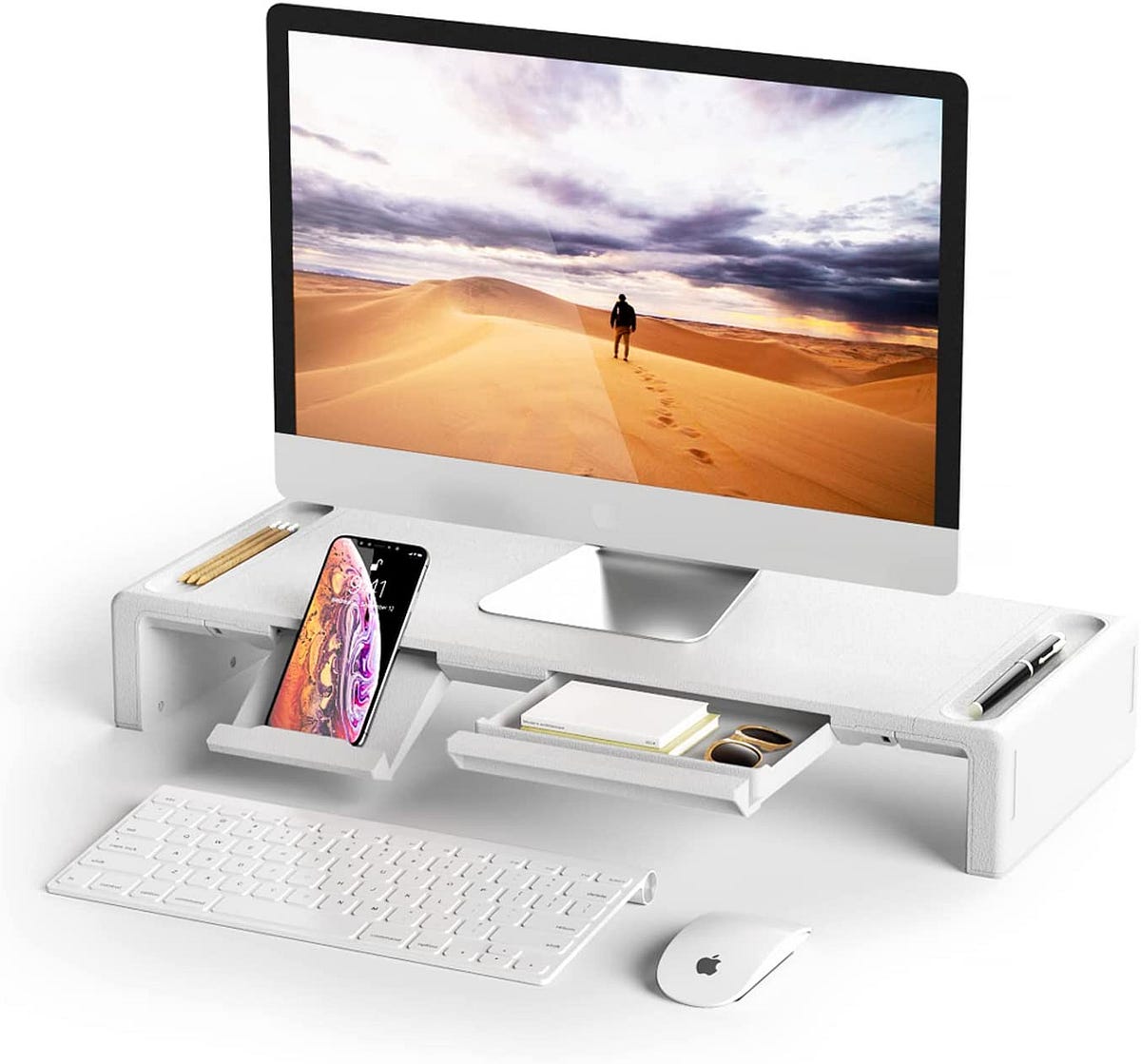 Monitor Stand Riser, OImaster Foldable Computer Monitor Riser