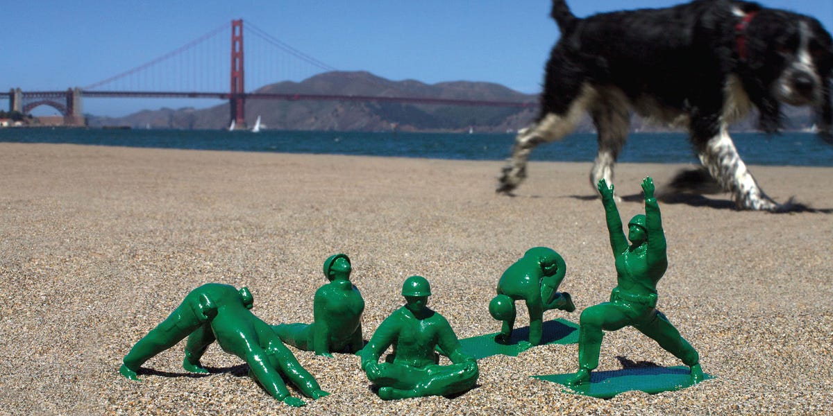 Photos: Green Army Men Practicing Yoga — The Bold Italic — San Francisco