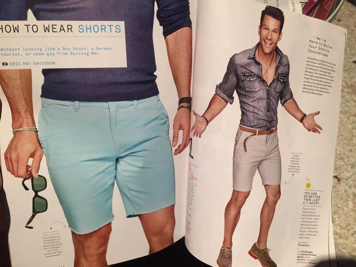 How to Wear Shorts (FOR MEN ONLY) | by Choire Sicha | The Hairpin | Medium