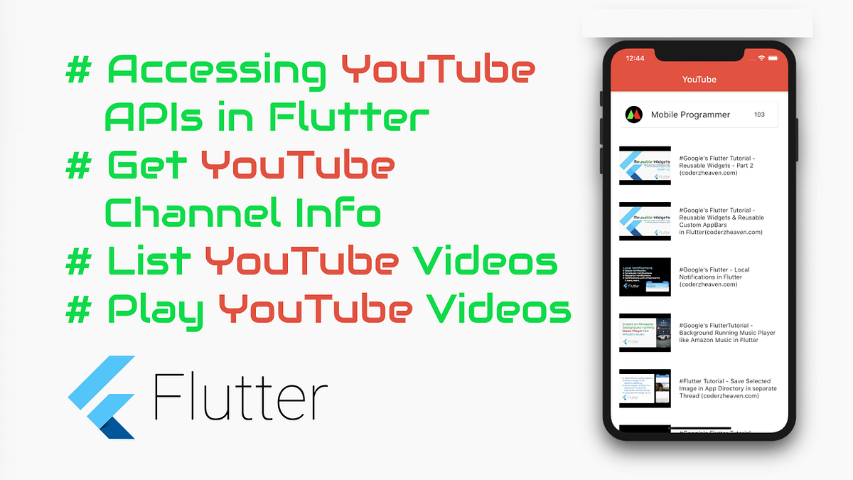 How to use YouTube APIs and play YouTube videos in Flutter | by Jamie ...