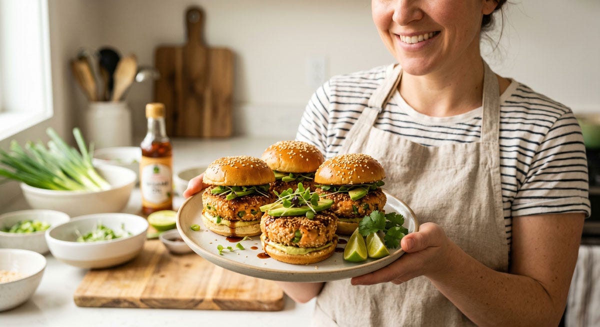 Sesame Salmon Burgers