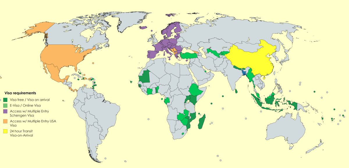 how many countries can visit bangladesh without visa