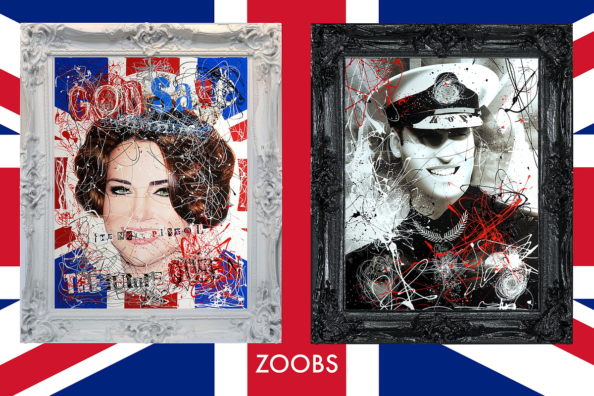 【インパクトアート】GOD SAVE THE REP＆SKULL QUEEN God Save The Queen - Red On Blue (Small) – Arty Corner