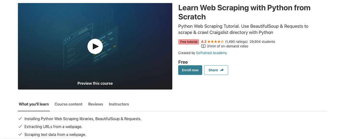 Learn Web Scraping with Python from Scratch | Free Premium Course | by ...