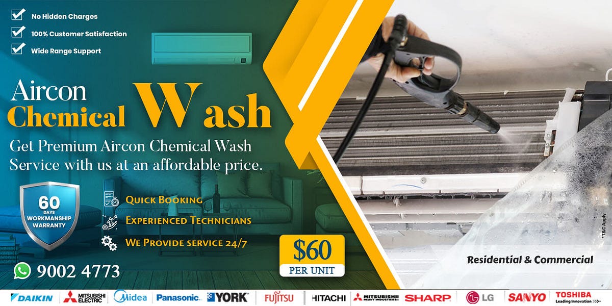 Aircon chemical wash Cool care aircon service singapore Medium
