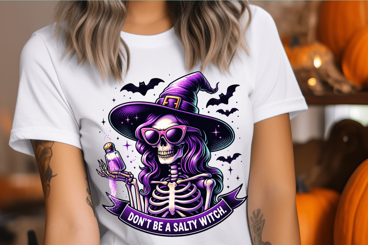 Retro Halloween Dont Be Salty Witch PNG Free by Enchantedthreads