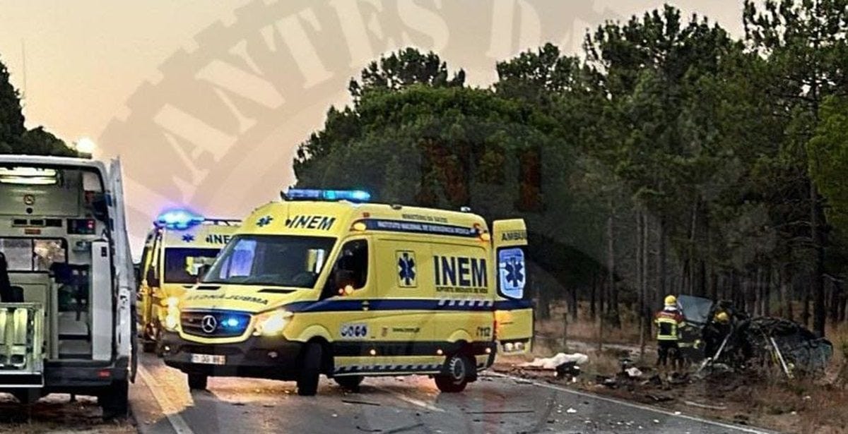 Alcácer do Sal | Dois mortos e três feridos graves em colisão entre Carvalhal e Troia