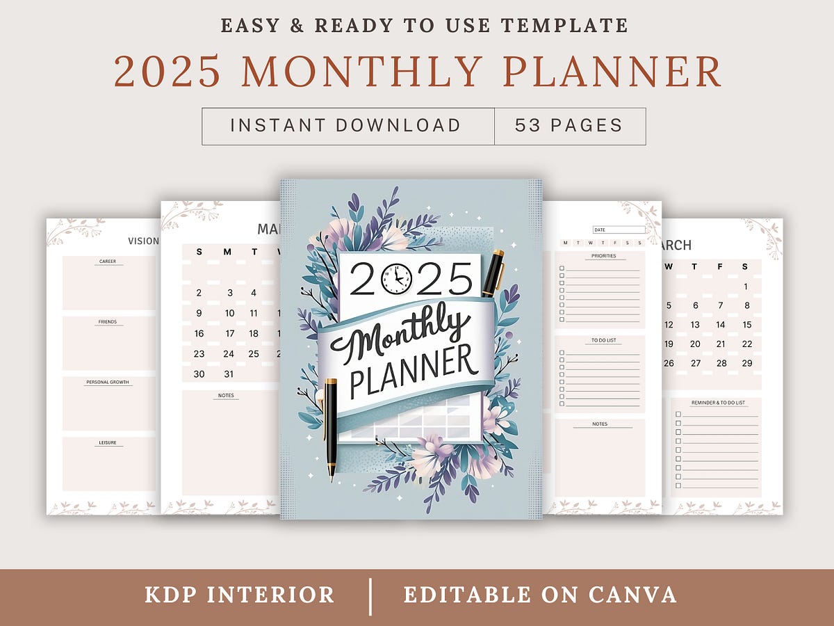 2025 Monthly Planner Free | by Lunaeverhart | Aug, 2024 | Medium