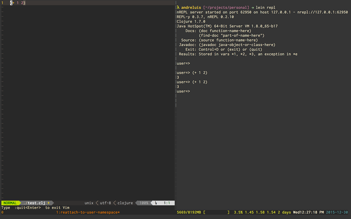 Vim + TMUX + Clojure. Apanhei muito tentando mudar para o… | by André ...