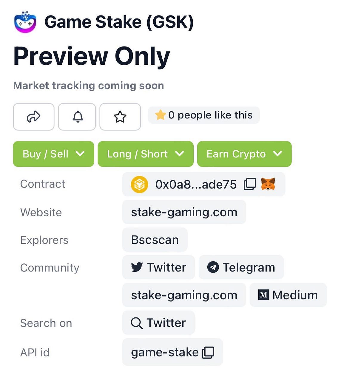 CoinGeckolisted Game Stake Game Stakes Medium