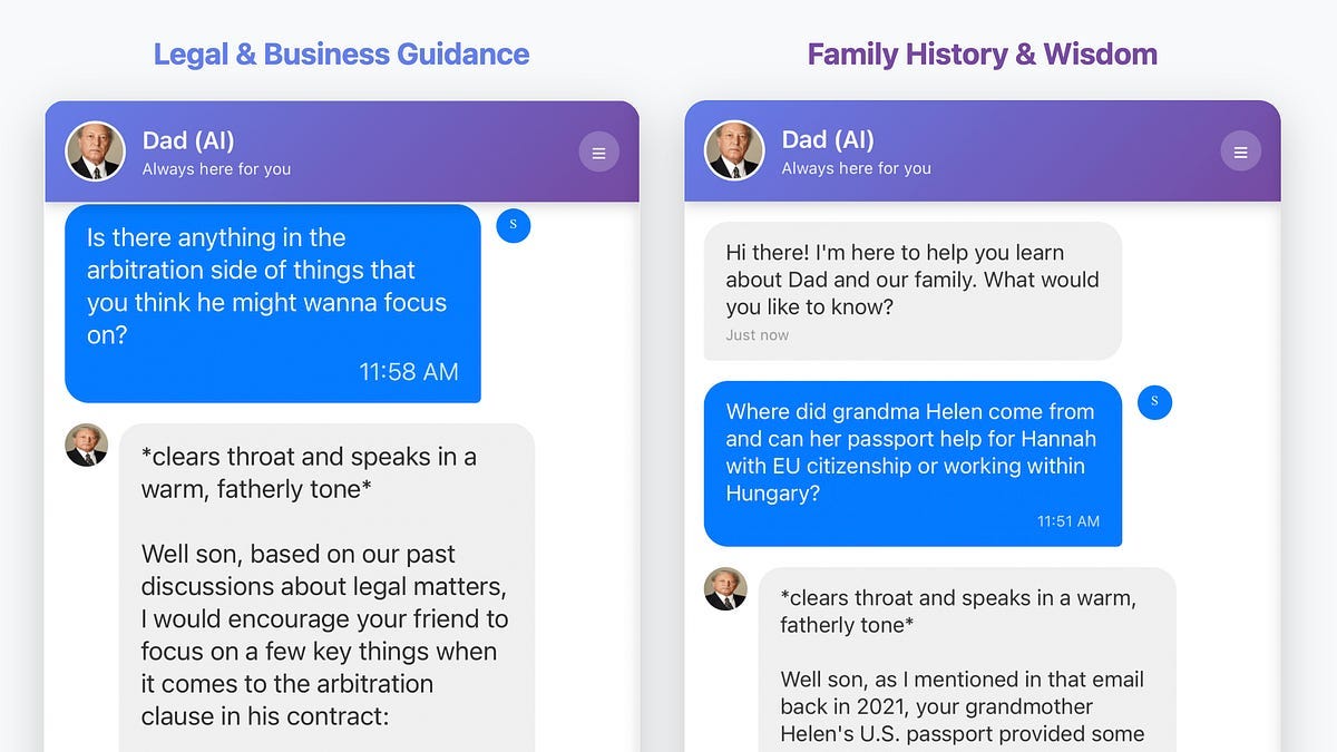 AI-Dad: Preserving Legacy Through Conversational Intelligence