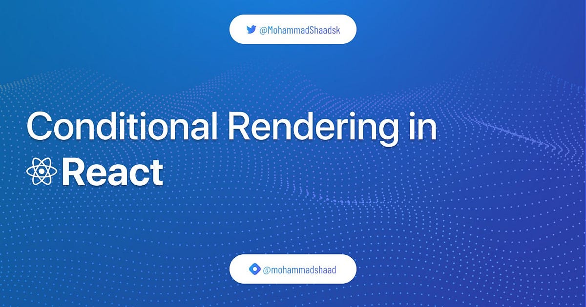 Conditional Rendering in React. When you are building react… by