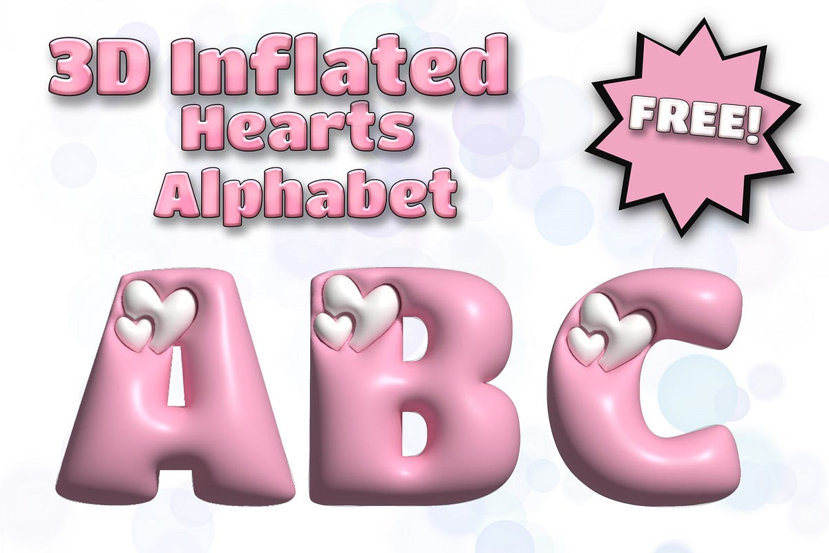 FREE! 3D Inflated Pink Alphabet | by Novanebulae | Medium