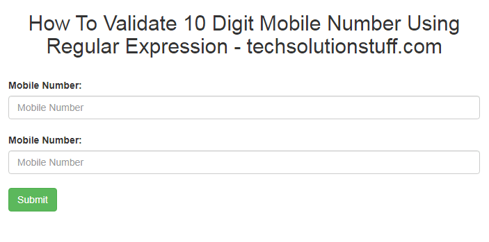 How To Validate 10 Digit Mobile Number Using Regular Expression | Medium