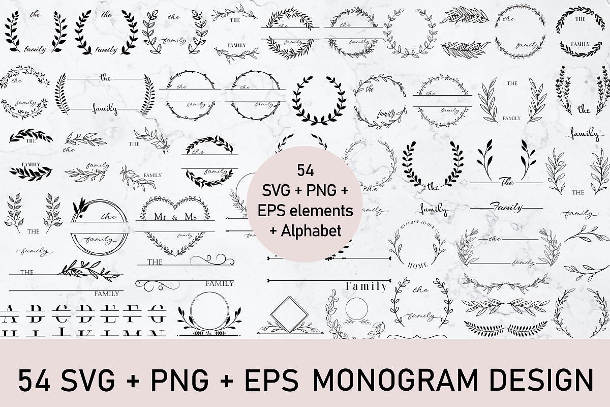54 Frame Monogram Svg and Alphabet Svg | by Soundsculptor | Jun, 2024 ...