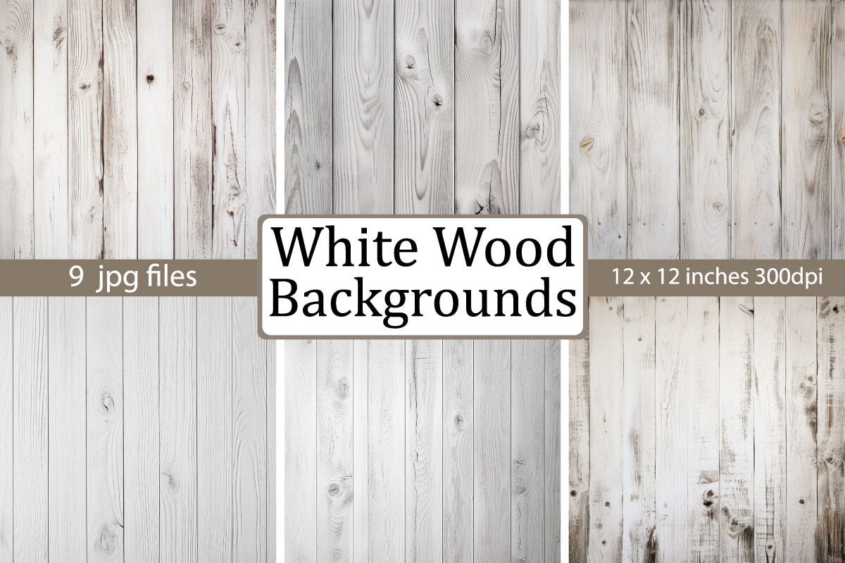 White Wood Background Digital Paper Free 