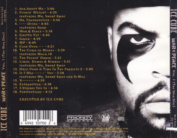 The Ice Cube Effect: War & Peace, Vol. 1 (The War Disc) | by Wayne