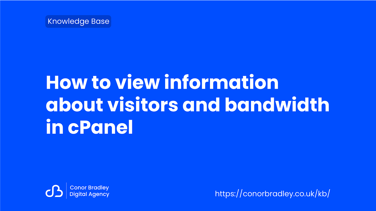 How to view information about visitors and bandwidth in cPanel by