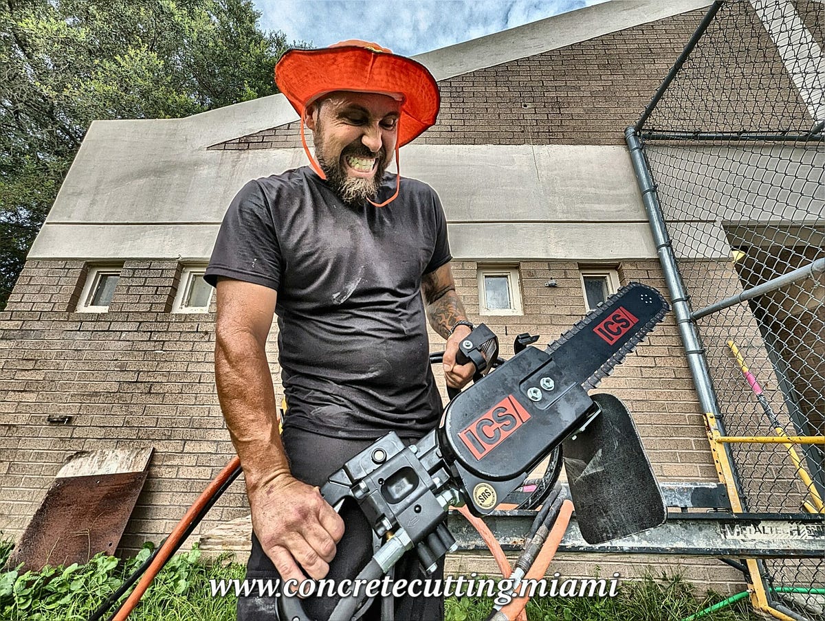 How to break up thick concrete slab by Concrete Cutting Miami Medium